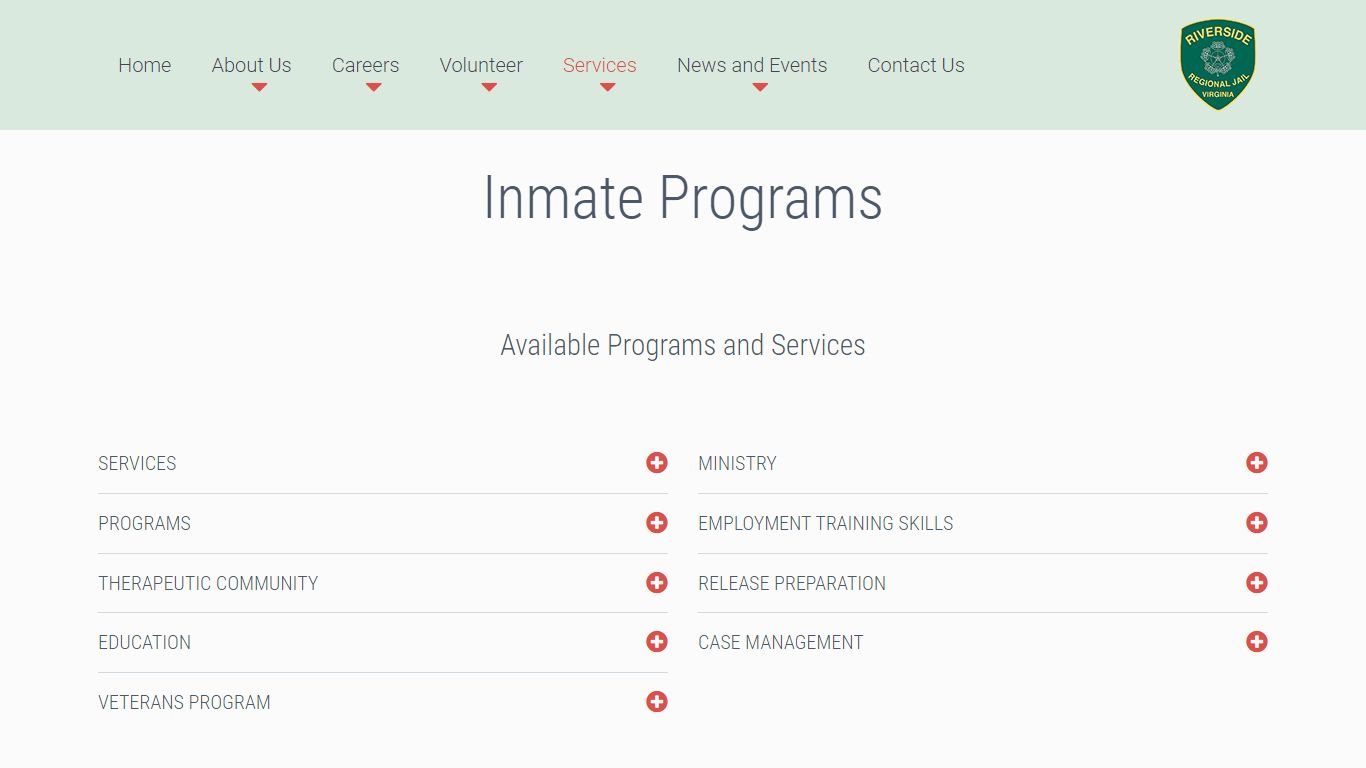 Inmate Programs · Riverside Regional Jail